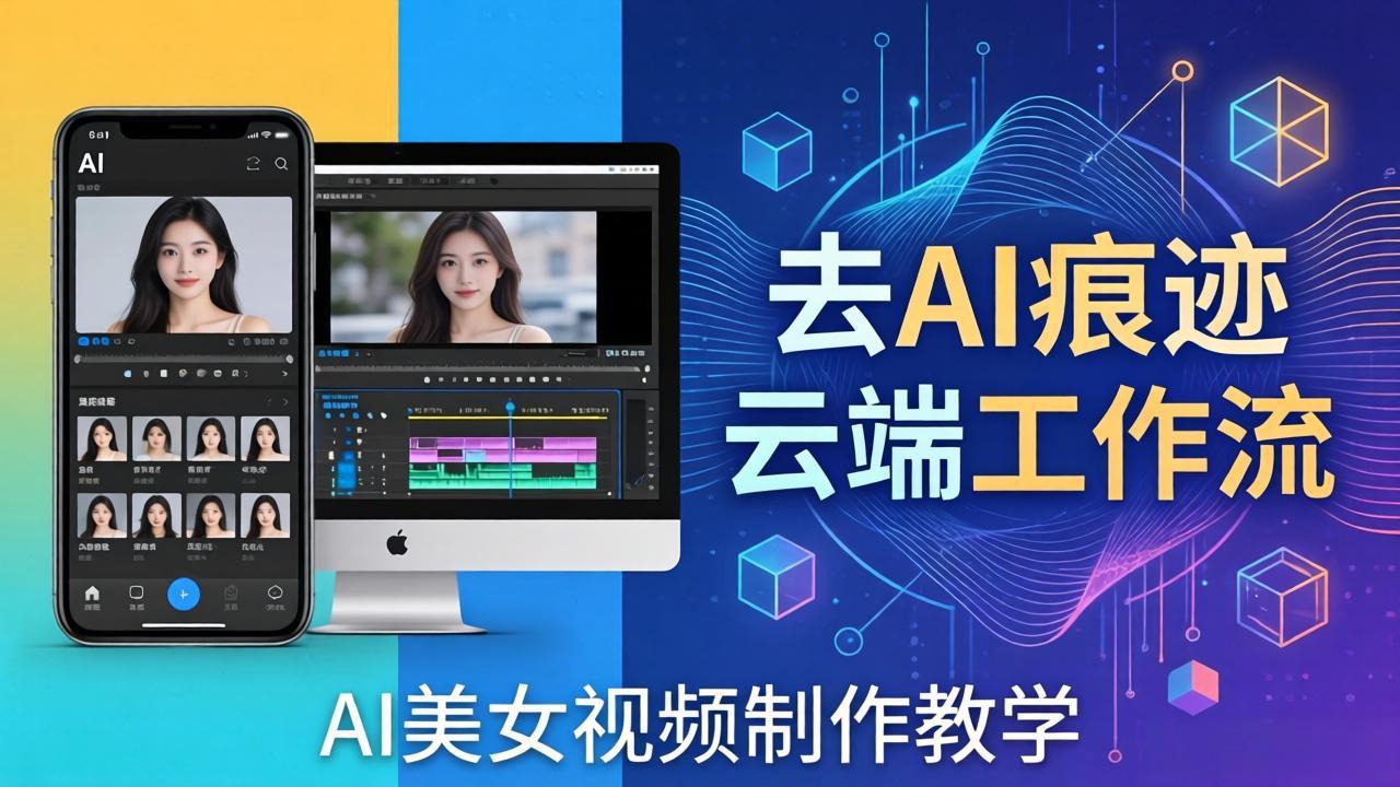 AI美女视频制作教学：去AI痕迹，云端工作流出图，手机电脑均可，不需要配置-源创文化