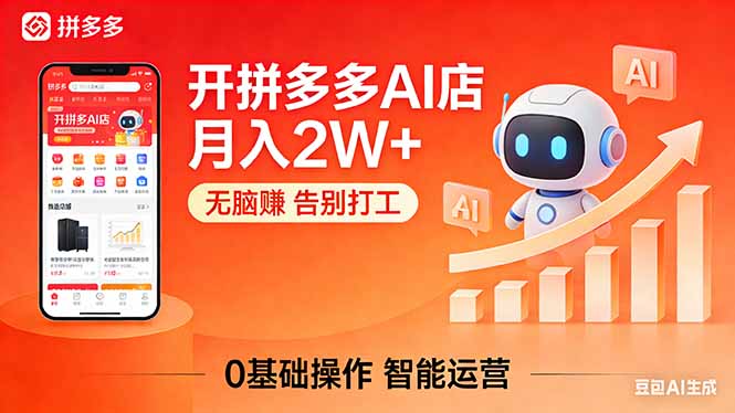 开一家拼多多AI店，月入2W+，无脑赚，告别打工，附SOP手册-源创文化