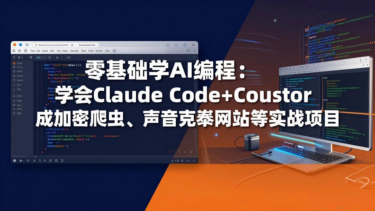 零基础学AI编程：学会Claude Code+Cursor完成加密爬虫、声音克隆网站等实战项目-源创文化