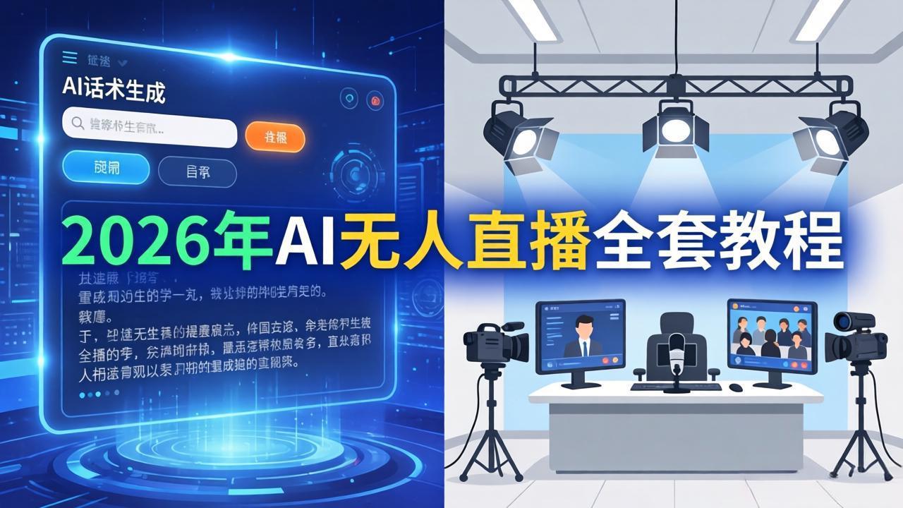 2026年AI无人直播全套教程：OBS安装+软件配置+直播间搭建+话术生成+一键开播实操-源创文化