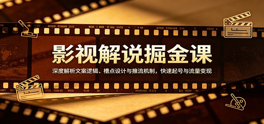 影视解说掘金课：深度解析文案逻辑、槽点设计与推流机制，快速起号与流量变现-源创文化