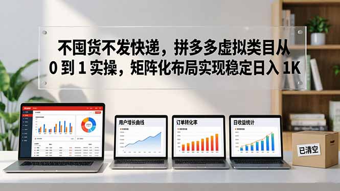 不囤货不发快递，拼多多虚拟类目从 0 到 1 实操，矩阵化布局实现稳定日入 1K-源创文化