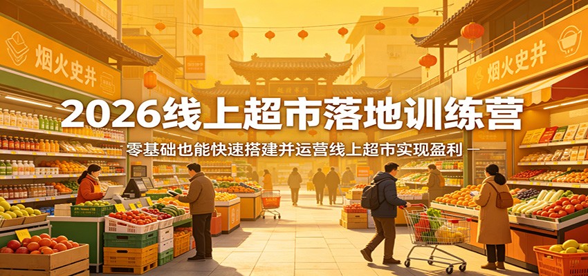 2026线上超市落地训练营，零基础也能快速搭建并运营线上超市实现盈利-源创文化