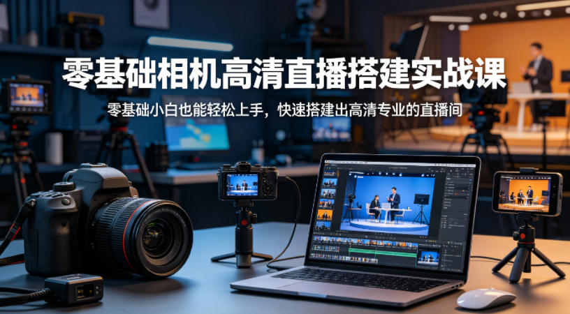 零基础相机高清直播间搭建实战课，小白也能轻松上手，快速搭建出高清专业的直播间-源创文化