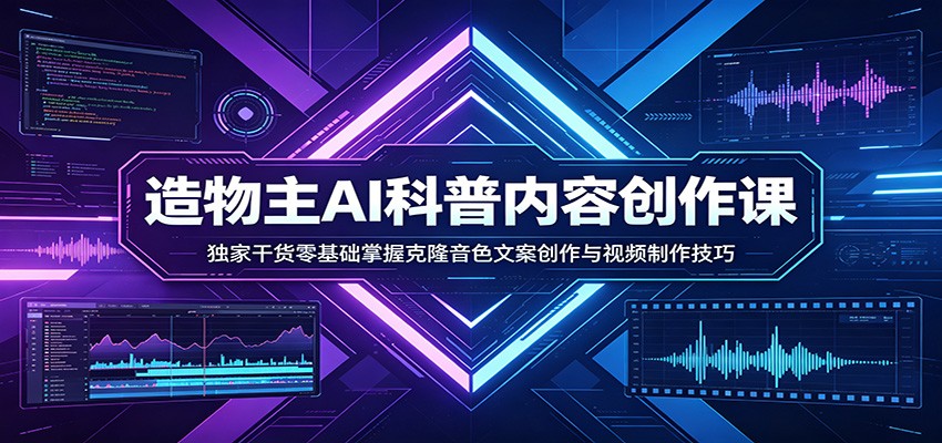 AI科普内容创作课：独家干货零基础掌握克隆音色文案创作与视频制作技巧-源创文化