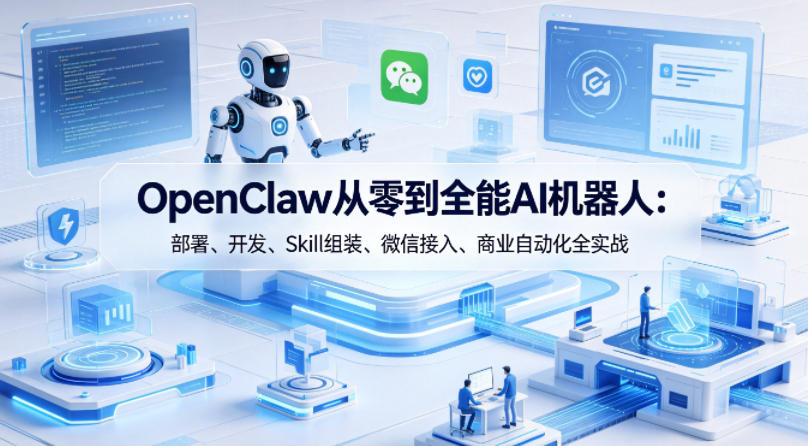 OpenClaw从零到全能AI机器人：部署、开发、Skill组装、微信接入、商业自动化全实战-源创文化