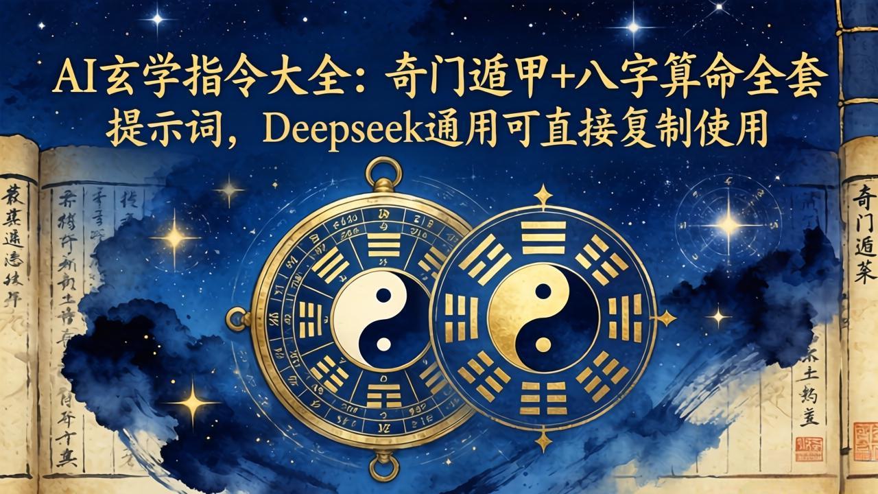 AI玄学指令大全：奇门遁甲+八字算命全套提示词，Deepseek通用可直接复制使用-源创文化