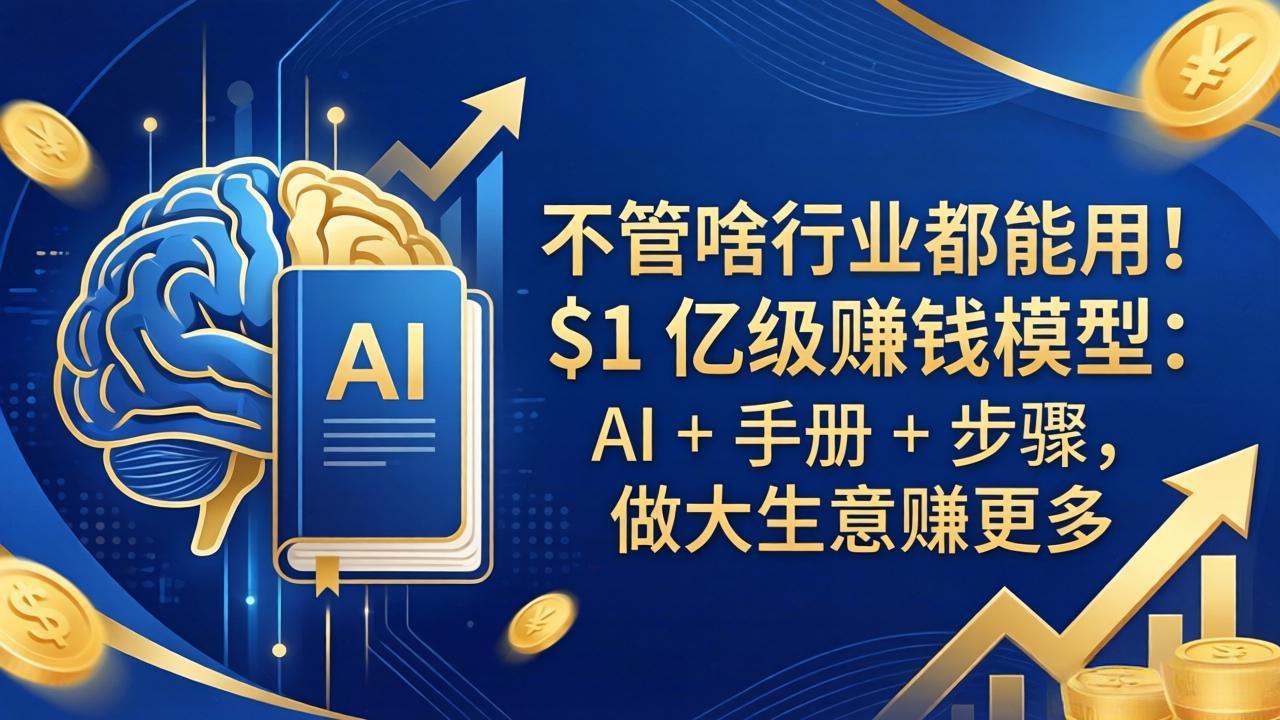 不管啥行业都能用！$1 亿级赚钱模型：AI + 手册 + 步骤，做大生意赚更多-源创文化