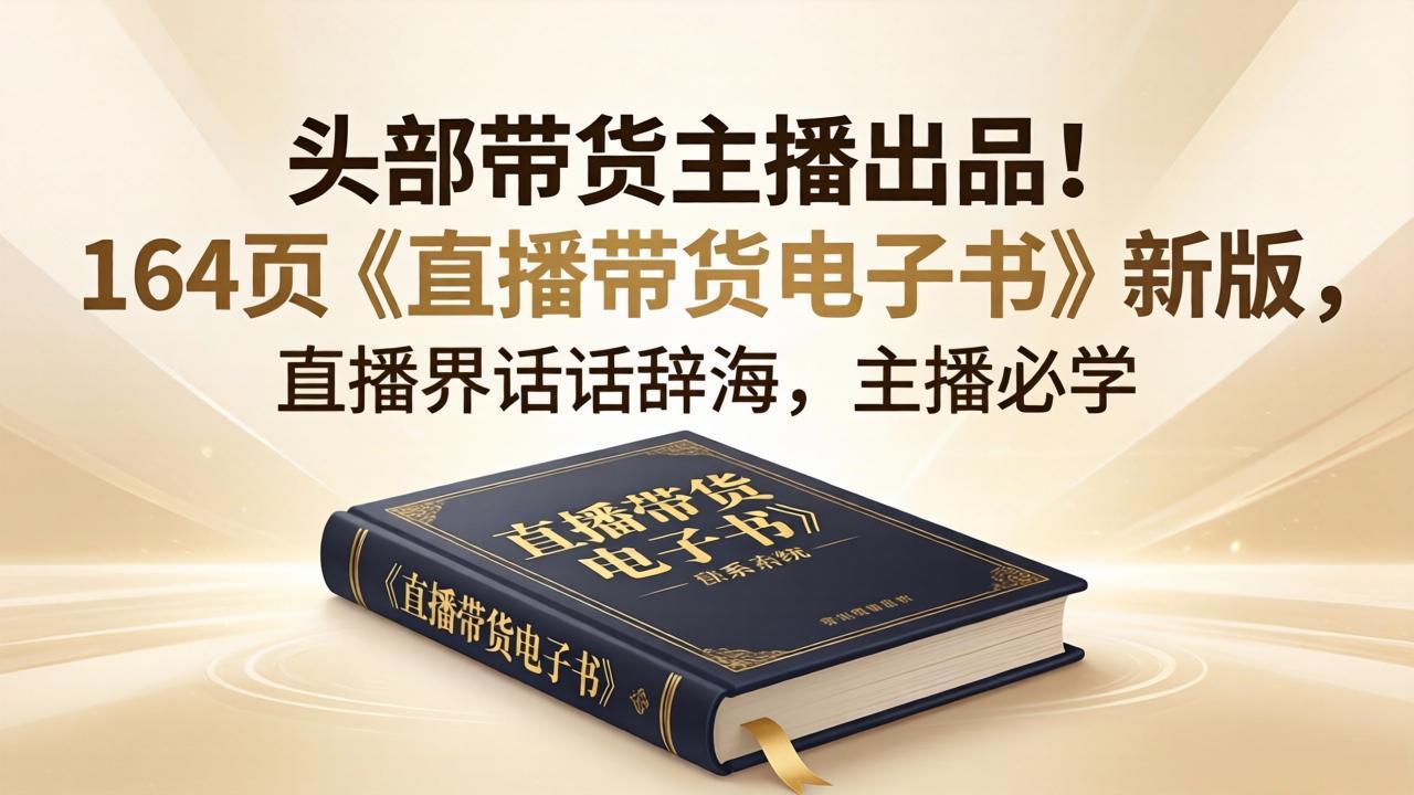 头部带货主播出品！164页《直播带货电子书》新版，直播界话术辞海，主播必学-源创文化