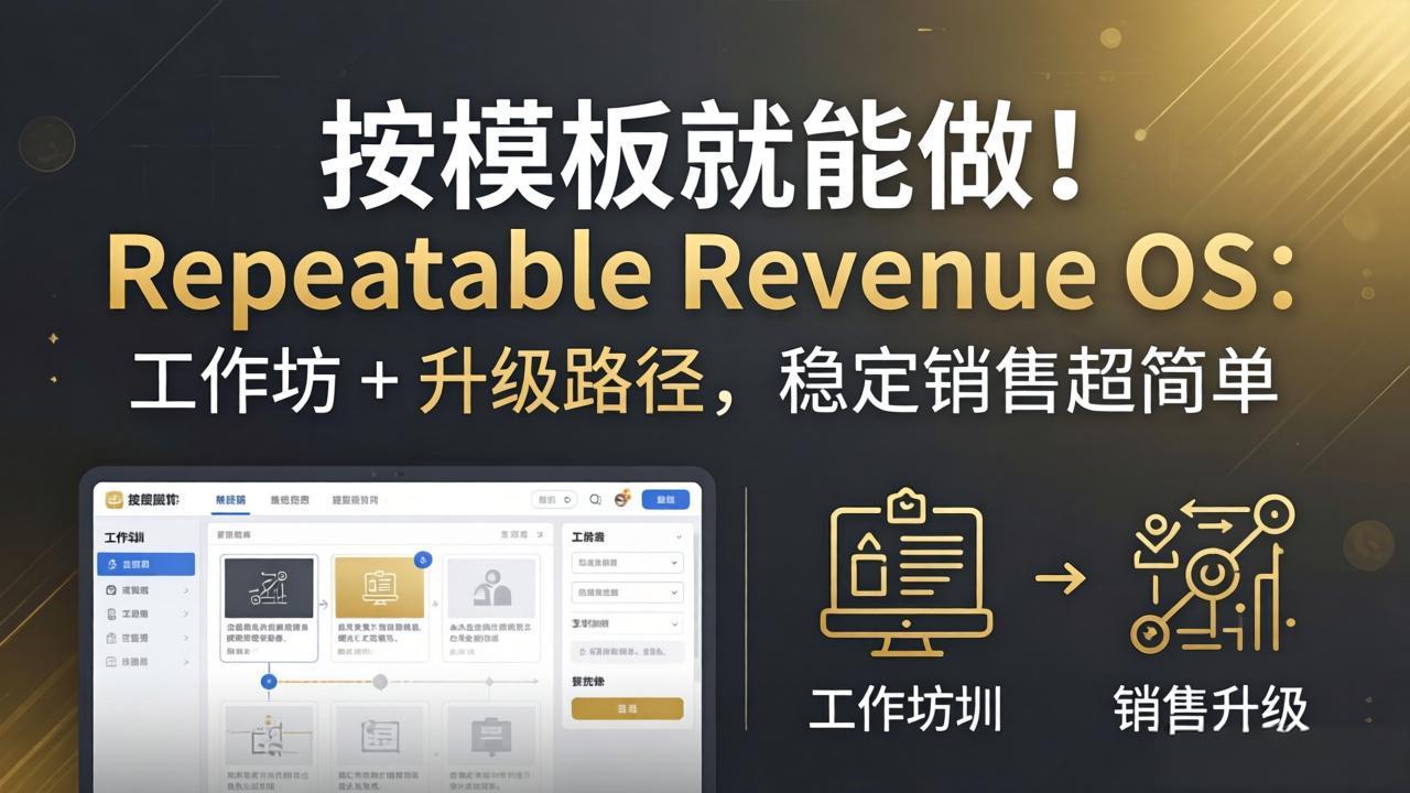 按模板就能做！Repeatable Revenue OS：工作坊 + 升级路径，稳定销售超简单-源创文化
