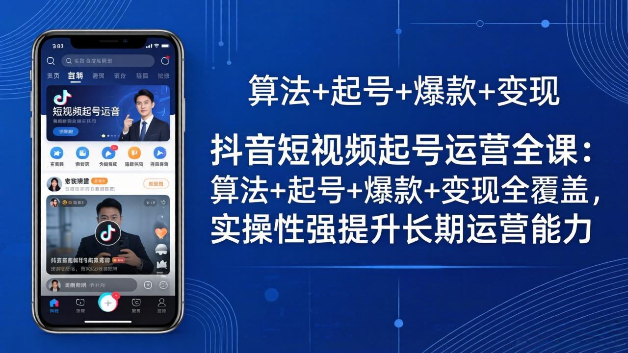 抖音短视频起号运营全课：算法+起号+爆款+变现全覆盖，实操性强提升长期运营能力-源创文化