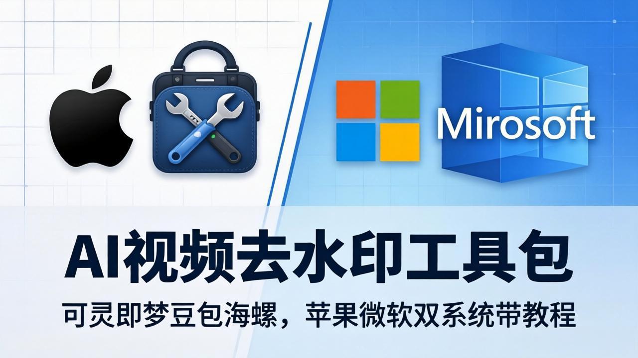 AI视频去水印工具包：可灵即梦豆包海螺，苹果微软双系统带教程-源创文化