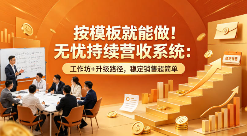 按模板就能做！无忧持续营收系统：工作坊+升级路径，稳定销售超简单【原创双语字幕】-源创文化