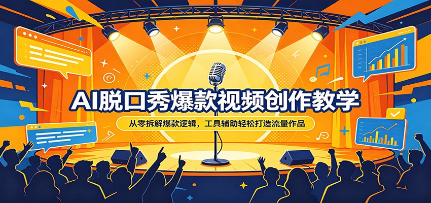 AI脱口秀爆款视频创作教学：从零拆解爆款逻辑，工具辅助轻松打造流量作品-源创文化