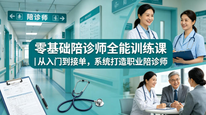 零基础陪诊师全能训练课｜从入门到接单，系统打造职业陪诊师-源创文化