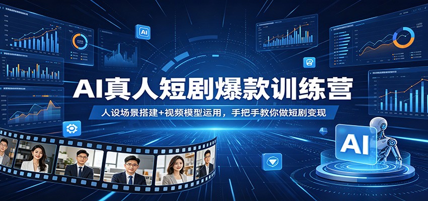 AI真人短剧爆款训练营：人设场景搭建+视频模型运用，手把手教你做短剧变现-源创文化