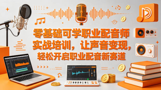 零基础可学职业配音师实战培训，让声音变现，轻松开启职业配音新赛道-源创文化