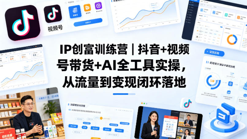 IP创富训练营｜抖音+视频号带货+AI全工具实操，从流量到变现闭环落地-源创文化