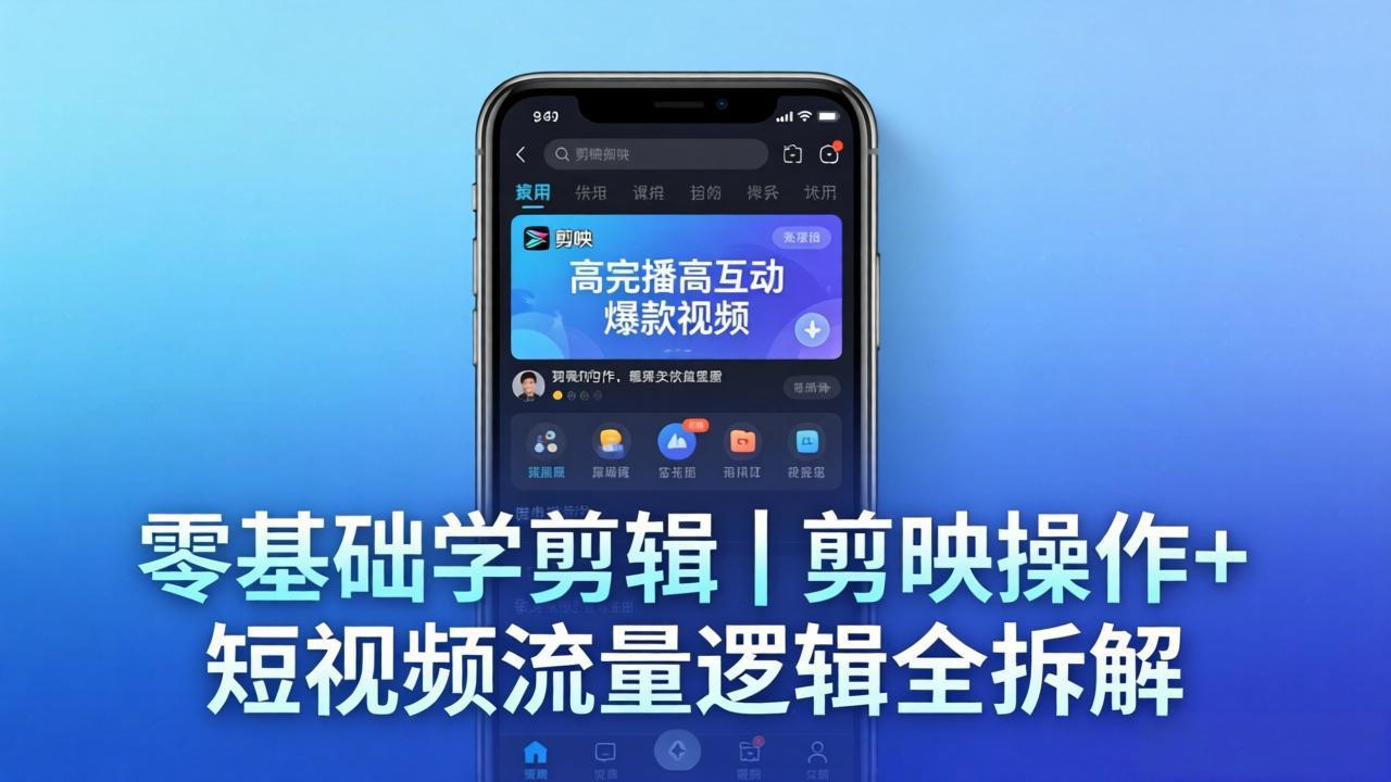 【零基础学剪辑】剪映操作+短视频流量逻辑全拆解｜手把手教你剪出高完播高互动爆款视频-源创文化