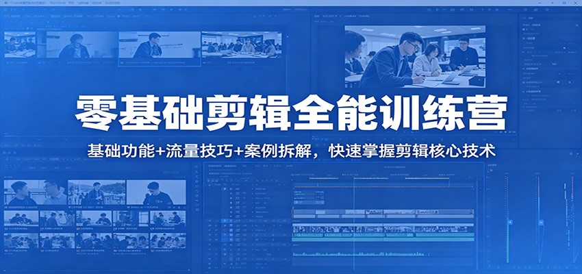 零基础剪辑全能训练营：基础功能+流量技巧+案例拆解，快速掌握剪辑核心技术-源创文化