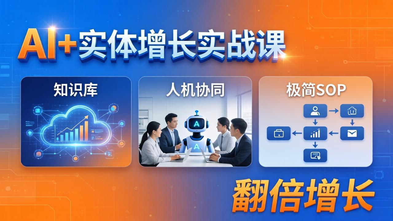 AI+实体增长实战课：知识库+人机协同+极简SOP，助力实体业务翻倍增长-源创文化