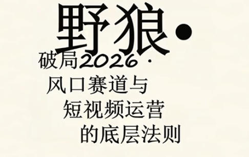 野狼团队·多平台实操运营课，覆盖AI口播、服装、好物、漫剪等热门玩法(更新4月)-源创文化