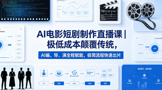 AI电影短剧制作直播课｜极低成本颠覆传统，AI编、导、演全程赋能，极简流程快速出片-源创文化