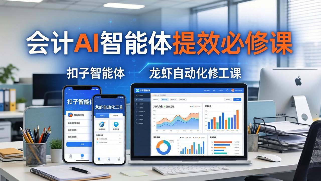 财务会计AI智能体提效必修课：扣子智能体+龙虾自动化+报表分析，一站式提升财务工作效率-源创文化