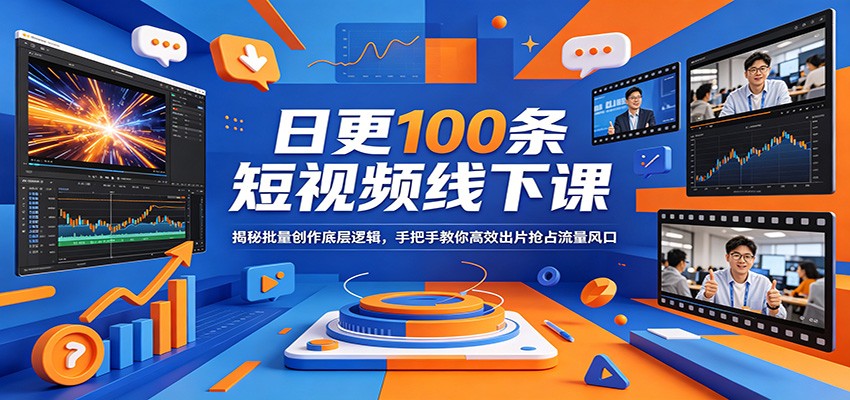 日更100条短视频线下课：揭秘批量创作底层逻辑，手把手教你高效出片抢占流量风口-源创文化