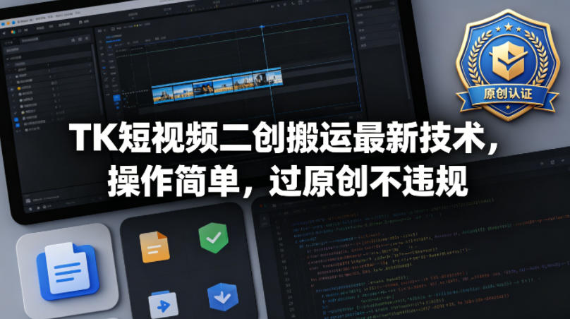 TK短视频二创搬运最新技术，操作简单，过原创不违规-源创文化