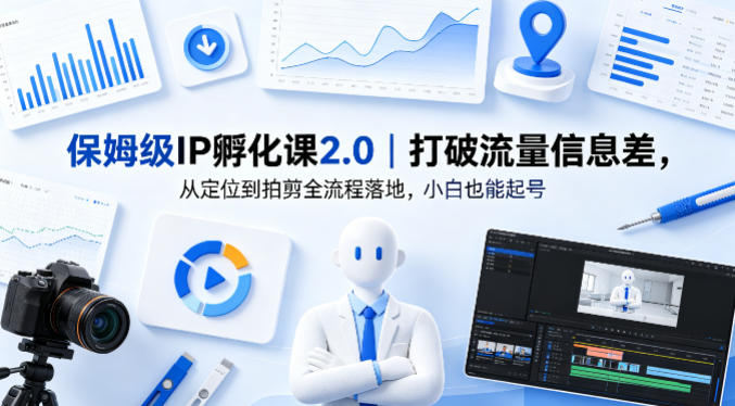 保姆级IP孵化课2.0｜打破流量信息差，从定位到拍剪全流程落地，小白也能起号-源创文化