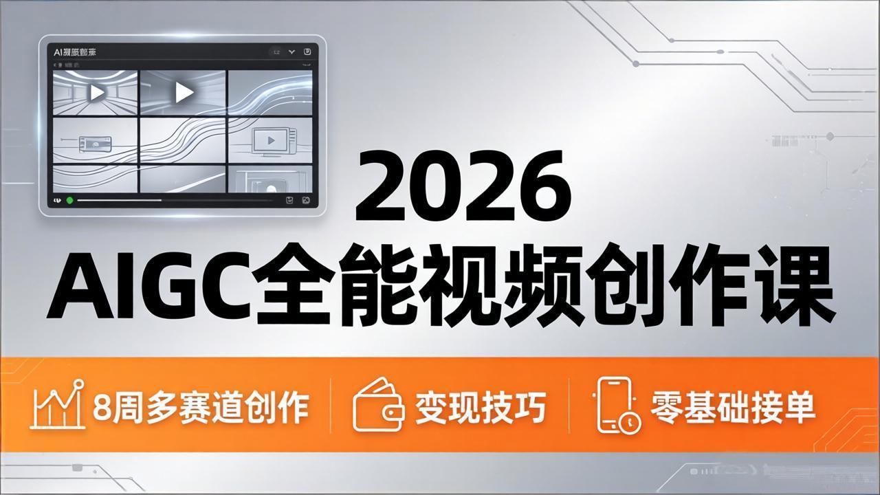 2026AIGC全能视频创作课，8周吃透多赛道创作+变现，零基础也能高效出片接单-源创文化