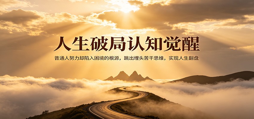 人生破局认知觉醒，普通人努力却陷入困境的根源，跳出埋头苦干思维，实现人生翻盘-源创文化