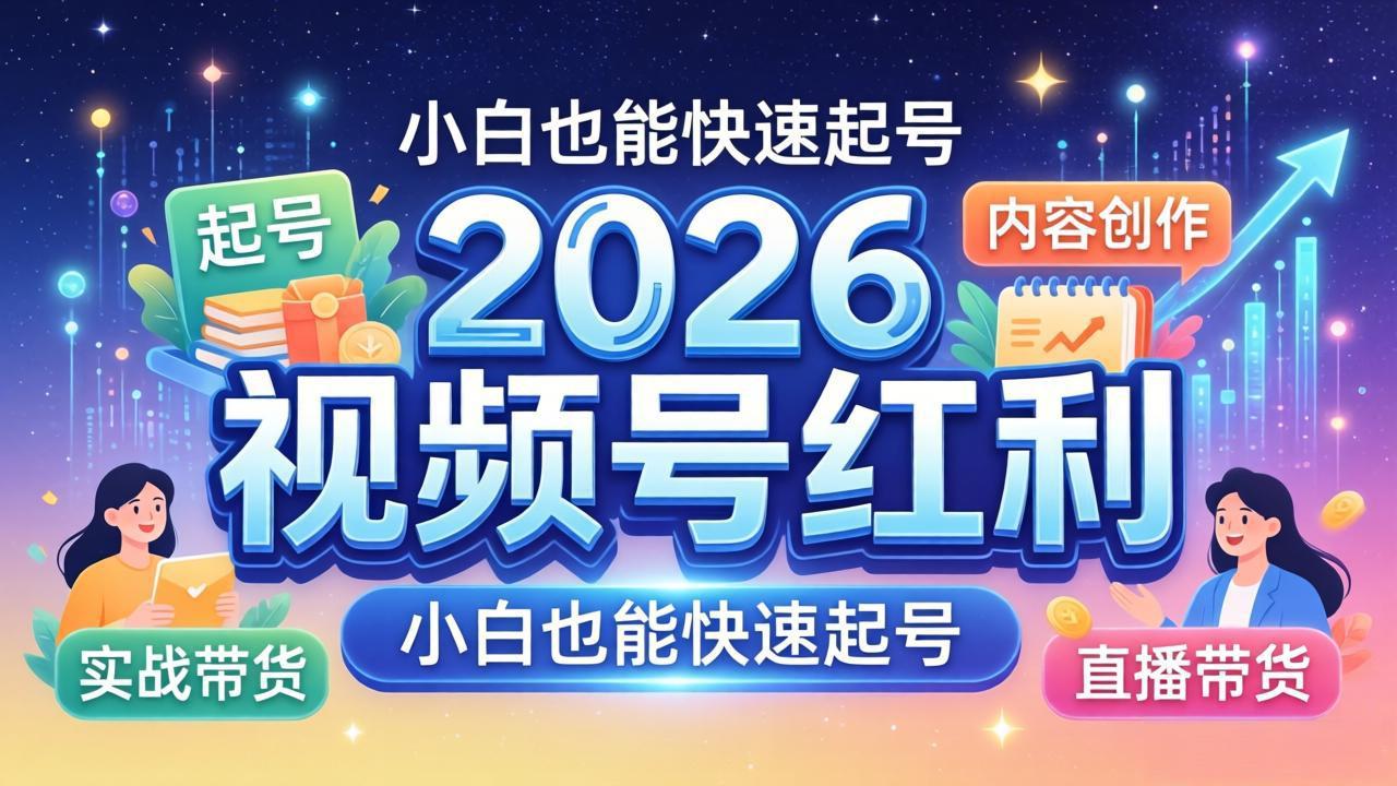 2026视频号红利实战营，大佬亲授起号、内容、直播、IP、投流、私域、矩阵全套落地打法-源创文化