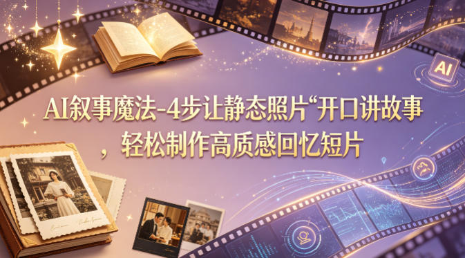 AI叙事魔法-4步让静态照片“开口讲故事”，轻松制作高质感回忆短片-源创文化