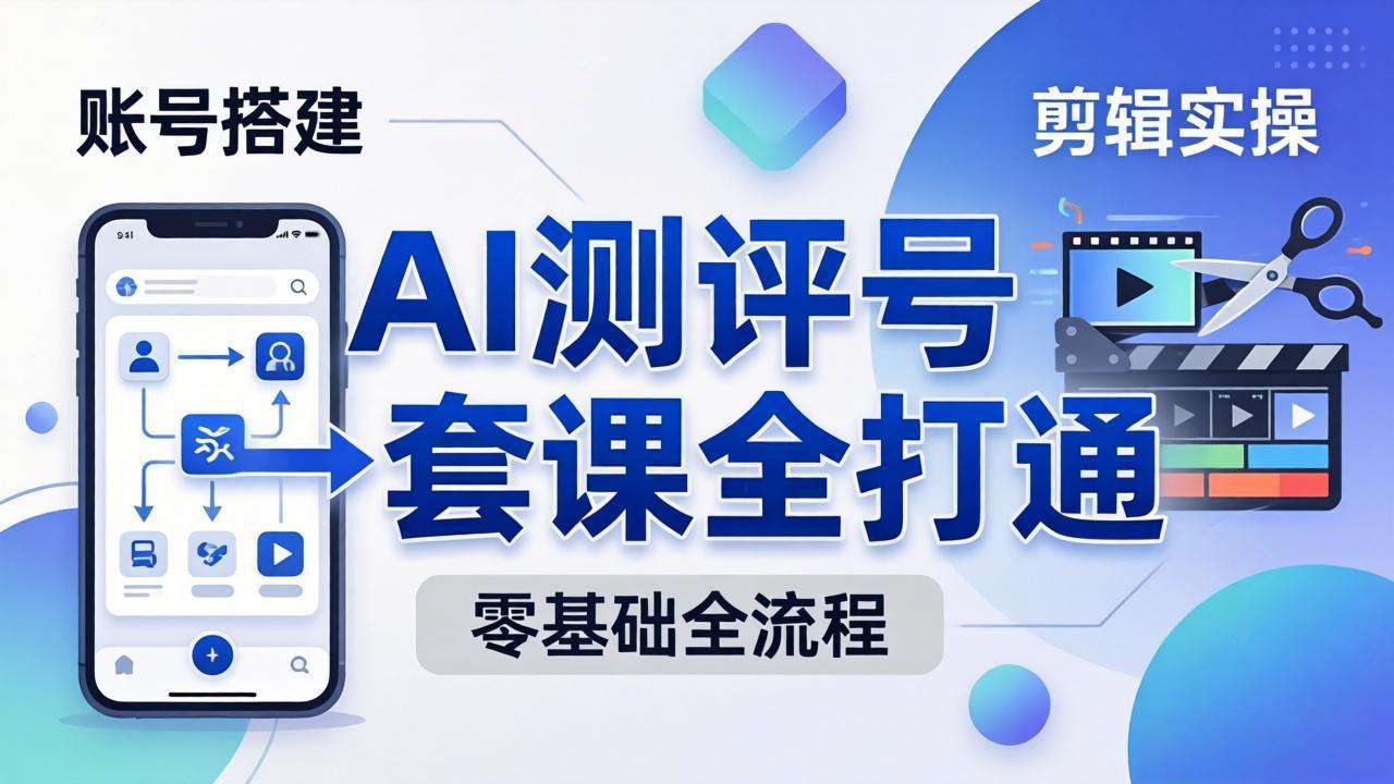 零基础起步怎么做AI测评号？账号搭建、爆款文案、剪辑实操、涨粉变现，一套课全打通-源创文化
