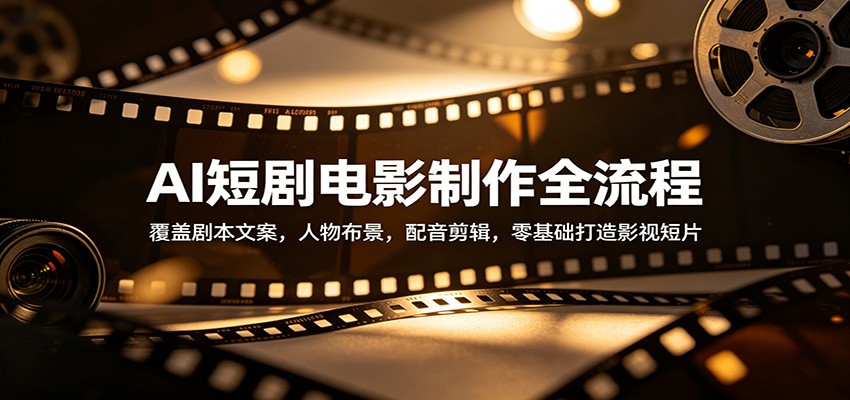 AI短剧电影制作全流程：覆盖剧本文案，人物布景，配音剪辑，零基础打造影视短片-源创文化