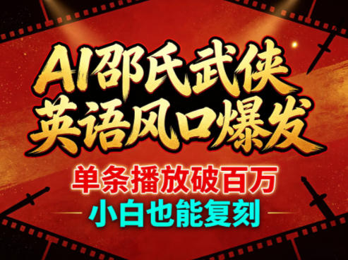AI邵氏武侠英语风口爆发，单条播放破百万，小白也能复刻-源创文化