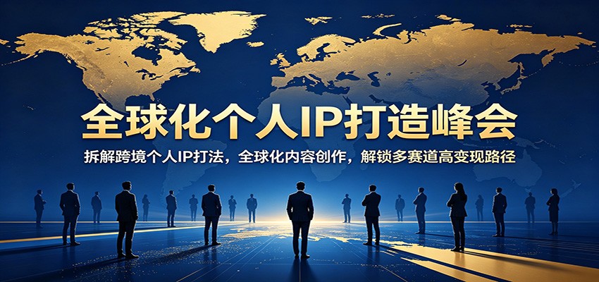 全球化个人IP打造峰会：拆解跨境个人IP打法，全球化内容创作，解锁多赛道高变现路径-源创文化