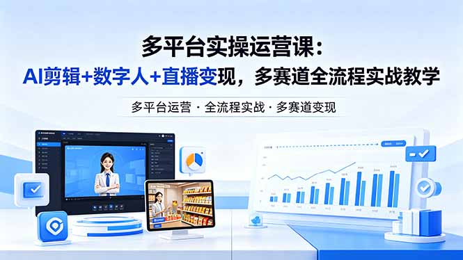 某团队多平台实操运营课-更新26年4月29：AI剪辑+数字人+直播变现，多赛道全流程实战教学-源创文化