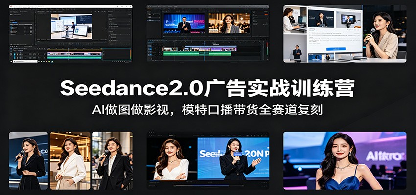 Seedance2.0广告实战训练营：AI做图做影视，模特口播带货全赛道复刻-源创文化