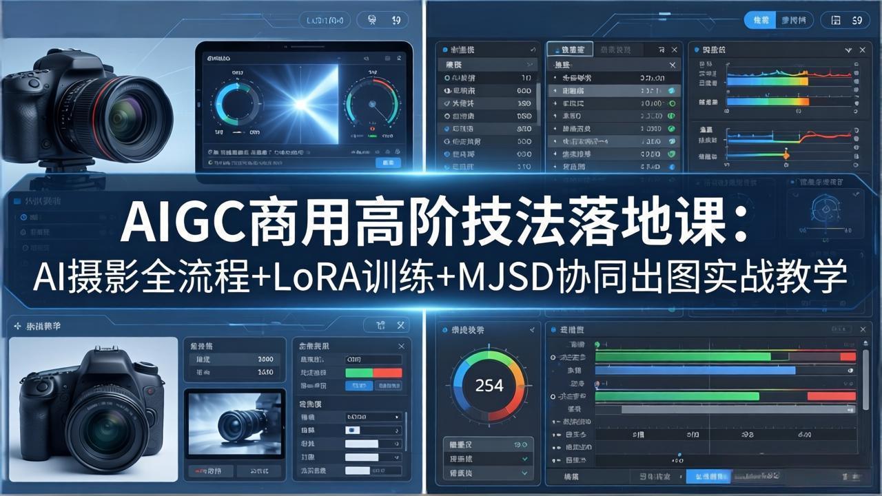 AIGC商用高阶技法落地课：AI摄影全流程+LoRA训练+MJSD协同出图实战教学-源创文化