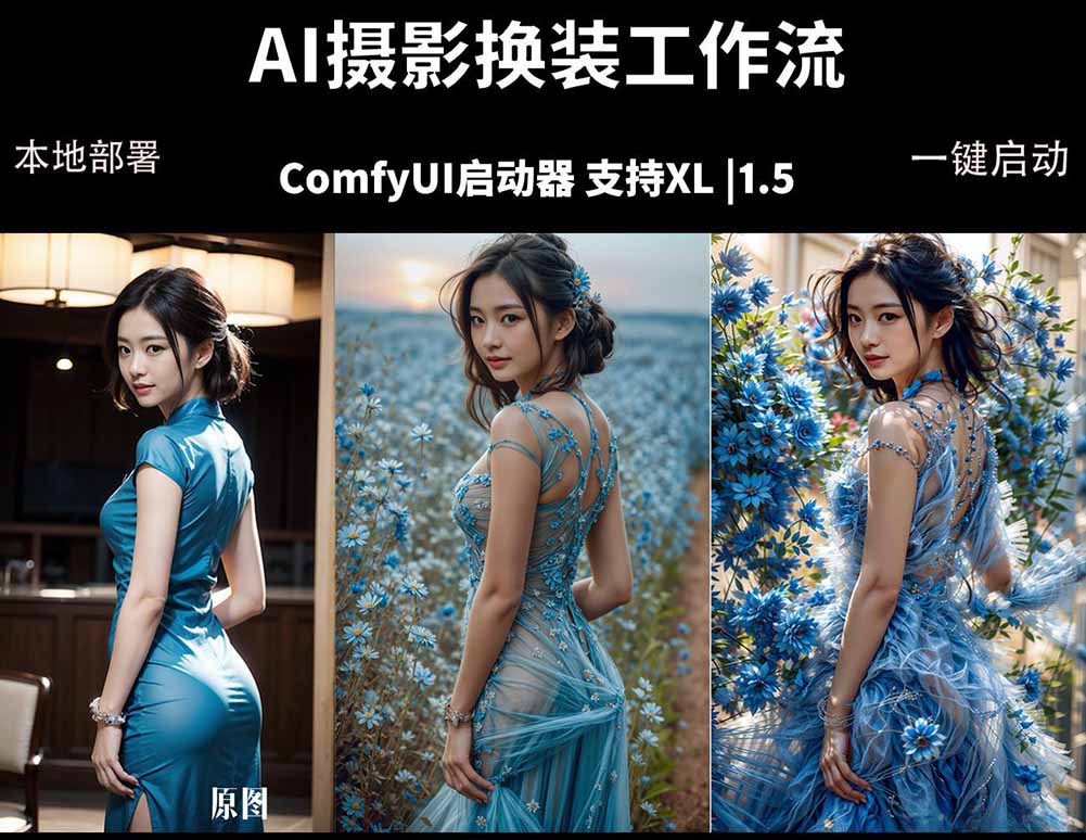 ComfyUI人像写真摄影工作流：本地一键部署，换装换场景换脸全搞定，影楼效率翻倍-源创文化