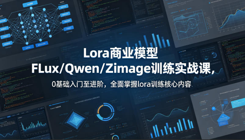 系统性学习Lora商业模型FLux／Qwen／Zimage训练实战课，0基础入门至进阶，全面掌握lora训练核心内容-源创文化