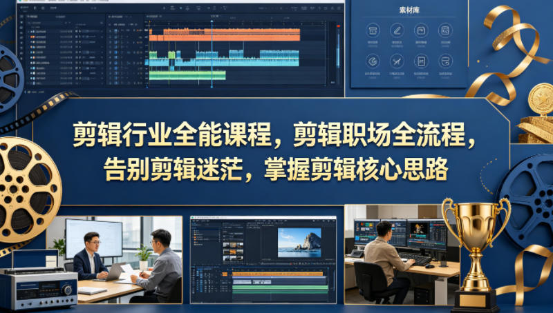 剪辑行业全能课程，剪辑职场全流程，告别剪辑迷茫，掌握剪辑核心思路-源创文化