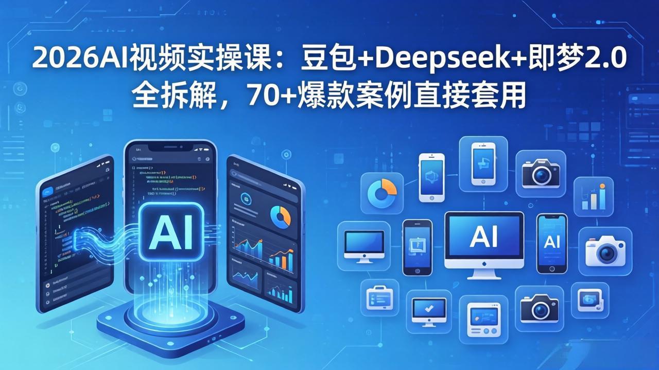 2026AI视频实操课：豆包+Deepseek+即梦2.0全拆解，70+爆款案例直接套用-源创文化