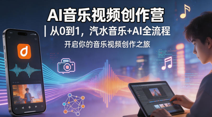 AI音乐视频创作营｜从0到1，汽水音乐+AI全流程，开启你的音乐视频创作之旅-源创文化