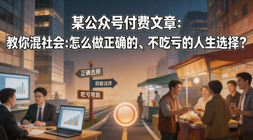 某公众号付费文章：教你混社会：怎么做正确的、不吃亏的人生选择？-源创文化