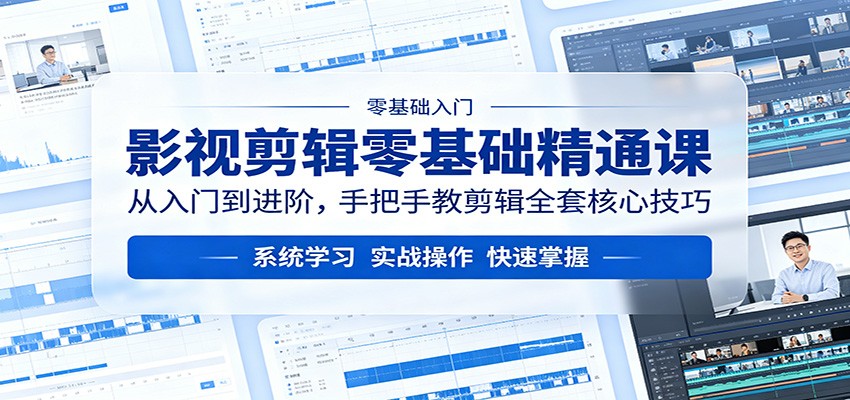 影视剪辑零基础精通课：从入门到进阶，手把手教剪辑全套核心技巧-源创文化