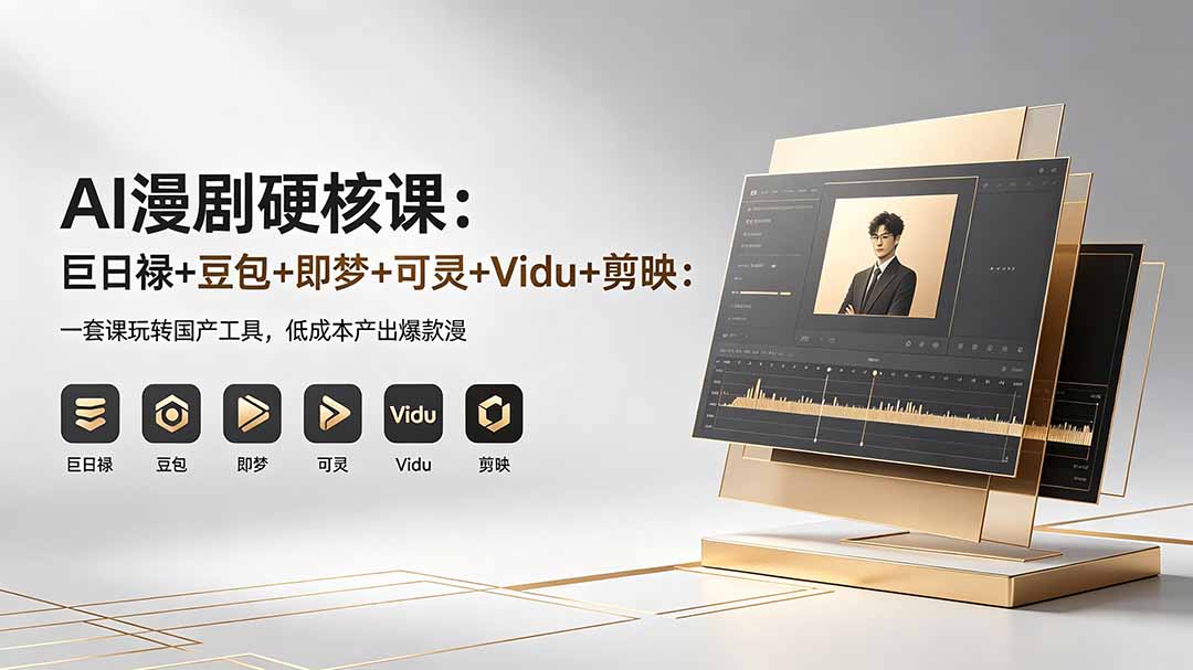 AI漫剧硬核课：巨日禄+豆包+即梦+可灵+Vidu+剪映：一套课玩转国产工具，低成本产出爆款漫剧-源创文化